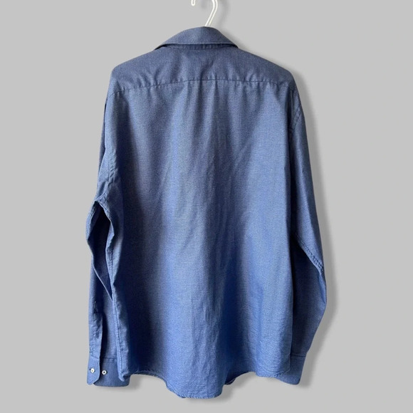 Linea In Blue Non Iron Slim Fit  Button Down Shirt Made in Italy - Picture 2 of 13